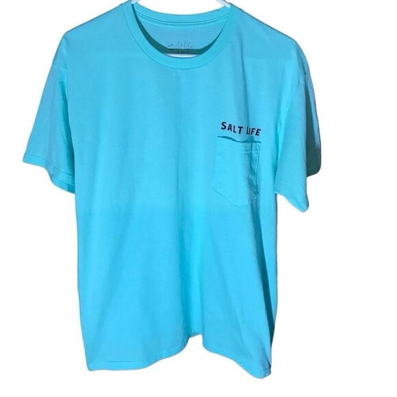 Salt Life size Large short sleeve t-shirt green preshrunk cotton New live salty - Picture 1 of 4
